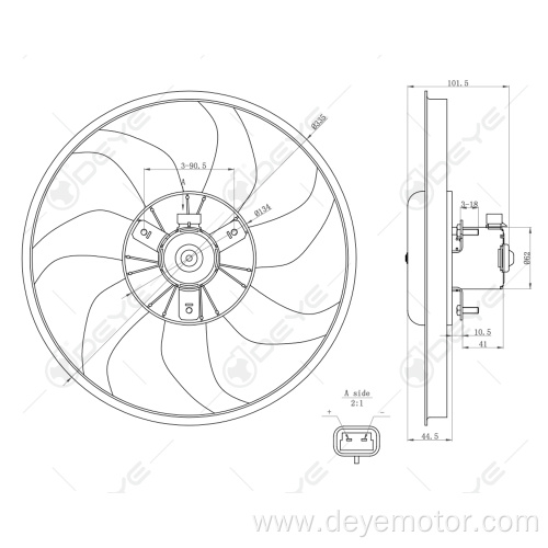 Car radiator cooling fan for FIAT GRANDE PUNTO